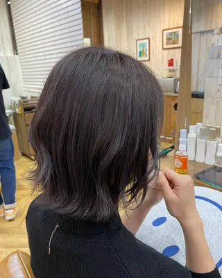 ショート カラー パーマ ヘアアレンジ メンズ キッズ ネイル マツエク・マツパ Saffyハリウッド トリートメント◎のヘアスタイル