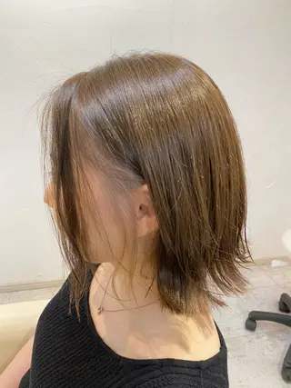ショート 酸性ストレート/ブリ ーチなしWカラー河本のヘアスタイル