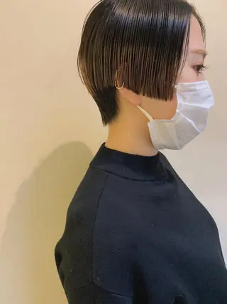 ショート カラー パーマ ヘアアレンジ パーマ/透明感カラー /ボブ/吉田一生のヘアスタイル