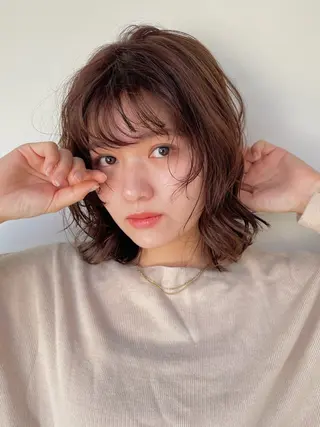 パーマ ボブ/ミディアム 親しみやすさ/さくらのヘアスタイル