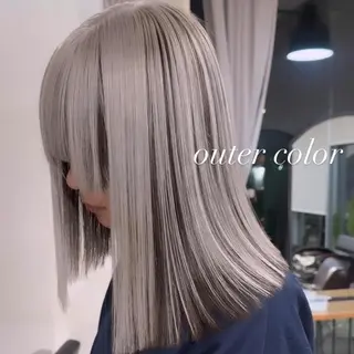 セミロング カラー 💜ハイトーン💛 マジカルかいちゃんのヘアスタイル