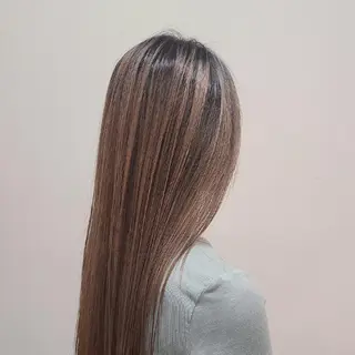 セミロング カラー ブリーチ、デザイン  カラー福士直矢のヘアスタイル