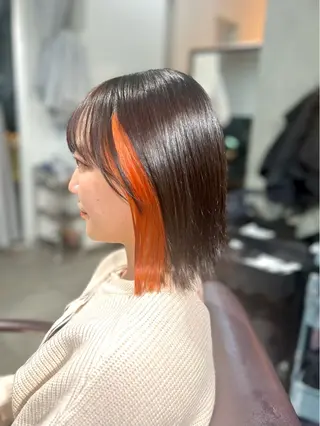ミディアム カラー 🌈インナーカラー ‘ショウマ’🌈のヘアスタイル