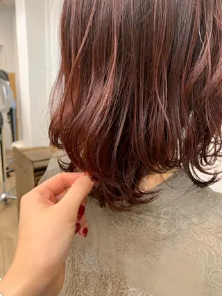 セミロング カラー まろやかカラー🤎 みなとまほのヘアスタイル