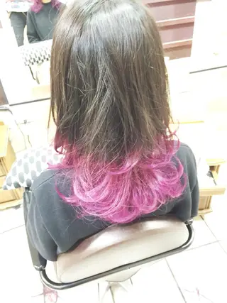 ミディアム セミロング カラー 西村 達哉のヘアスタイル