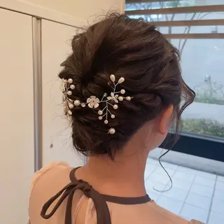 セミロング 透明感/ハイトーン ／レッドカラー🍓のヘアスタイル
