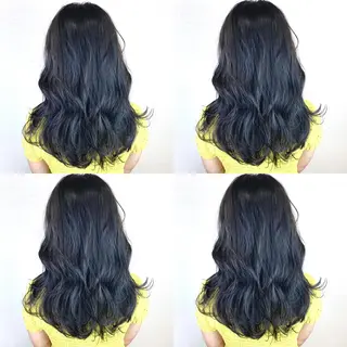 セミロング カラー 韓国レイヤーカット/ ダブルカラーのヘアスタイル