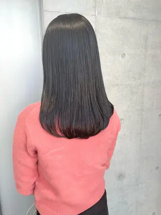 セミロング カラー パーマ ヘアアレンジ 透明感/オリーブ/ グレージュ/YUKAのヘアスタイル