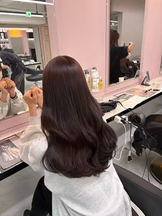 ロング カラー 透明感ベージュカラー 🪞上野🪞AIのヘアスタイル