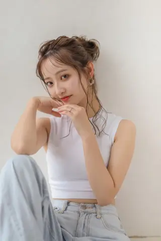 ロング カラー ヘアアレンジ 似合わせレイヤー 海外風レイヤーmioのヘアスタイル