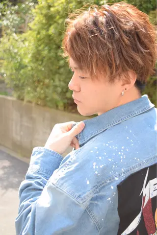 ミディアム カラー パーマ メンズ イシイ リョウヘイのヘアスタイル