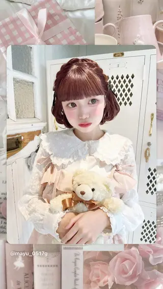 ミディアム カラー cache  cache 用賀所属・🍓艶モテ暖色カラー 🎀mayu🍓のヘアスタイル