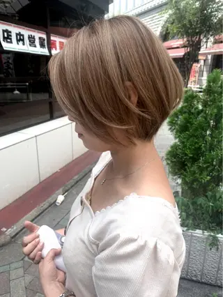 ショート カラー 京都大人女性ショート 徒歩1分/秋山のヘアスタイル