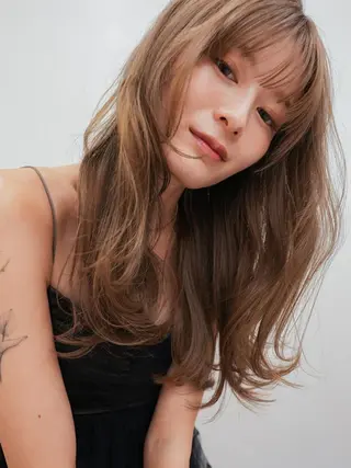 セミロング パーマ gite カワムラナオキのヘアスタイル