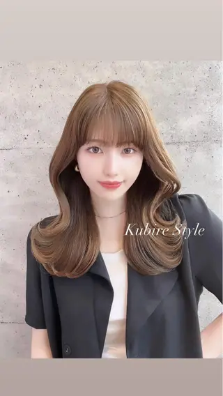 セミロング カラー パーマ ヘアアレンジ 骨格別小顔カット/ 顔周りカット/金井のヘアスタイル