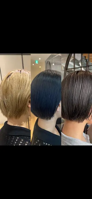 ショート カラー 須藤　優真 切りっぱなしボブのヘアスタイル