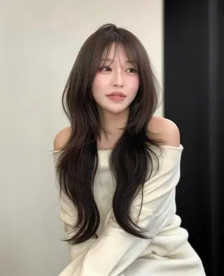 ロング カラー ×シールエクステのヘアスタイル