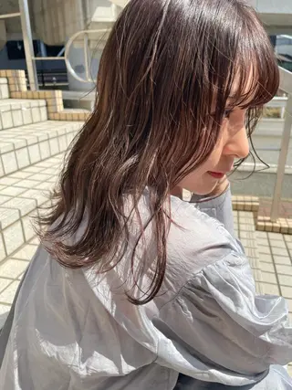 ミディアム カラー 🙃 透明感カラー/ボブのヘアスタイル