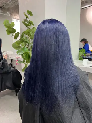 セミロング カラー ハイトーン&髪質改善 &韓国エクステ🤎のヘアスタイル
