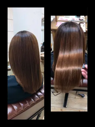 セミロング 髪質改善個室サロン' 白髪ぼかし・縮毛矯正のヘアスタイル