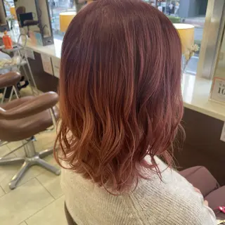 ミディアム カラー 🍒暖色カラー🍒 ✨髪質改善✨西村亜弥のヘアスタイル