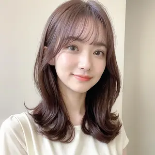 セミロング 透明感カラー✨ よしの じろうのヘアスタイル