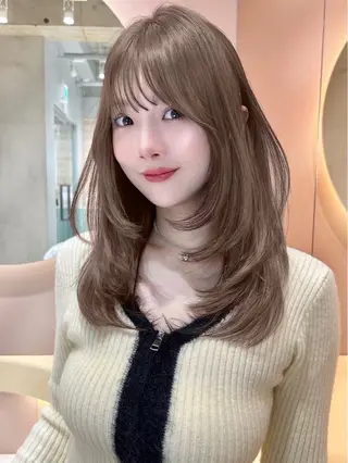 カラー 透明感カラー🌱‬‪ 結衣のヘアスタイル