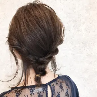 ミディアム カラー ヘアアレンジ HARUNA/ミセス 大人ショートヘアのヘアスタイル