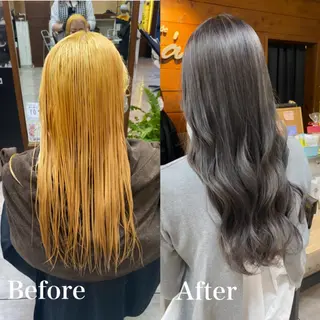 ロング カラー ヘアアレンジ 川上 麻梨阿のヘアスタイル