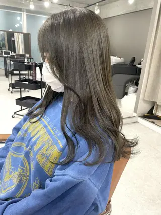 ミディアム カラー ヘアアレンジ 🌷FUKA🌷 まろやかハイトーンのヘアスタイル