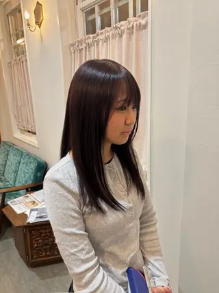 セミロング カラー 兼子莉彩 ／暗髪🤎／暖色🍒のヘアスタイル