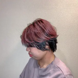 ショート カラー ヘアアレンジ キッズ ネイル マツエク・マツパ 切りっぱなしヘアボブ ミディアムヘアRYOのヘアスタイル