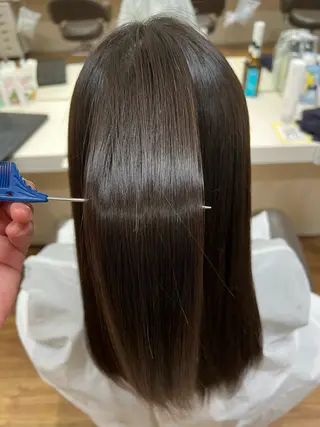 ロング 朝が楽になる艶髪縮毛 ✨中稲明梨のヘアスタイル