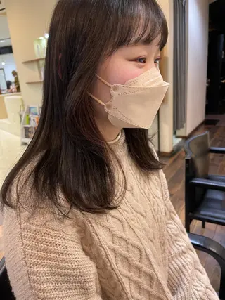 セミロング カラー 梶原 真帆のヘアスタイル