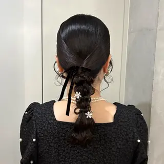 ミディアム ヘアアレンジ 👩🏼🪄ありむら もえ/京都駅🍐のヘアスタイル