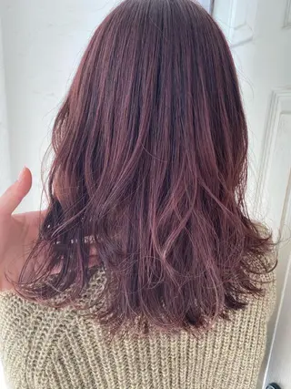 ミディアム カラー 🍑もも 🍑のヘアスタイル