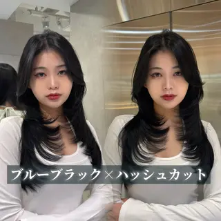 ロング カラー 今っぽレイヤーカット グレージュ/リョウヤのヘアスタイル