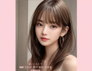 セミロング 足利市・原宿・表参道 シニストラのヘアスタイル