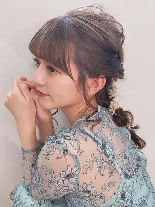 ヘアアレンジ カラー セミロング JILL by GiseL/天神のヘアスタイル