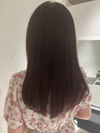 ロング カラー 艶くすみカラー ‎/縮毛/川添桃花‎のヘアスタイル