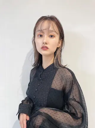 セミロング カラー あ あのヘアスタイル