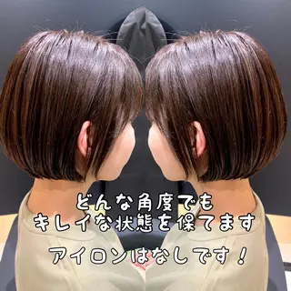 ショート カラー ボブ、縮毛矯正👑 心斎橋/高城涼也のヘアスタイル
