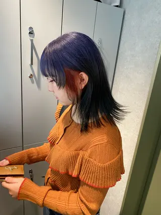 ミディアム カラー jyui/原宿 ハイトーン/デザインのヘアスタイル