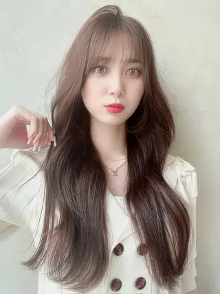 ロング カラー パーマ 新宿✨顔周りカット 韓国ヘア/坂本亜裟海のヘアスタイル
