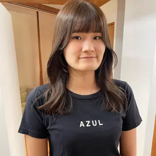 ミディアム カラー 奥村 紗季のヘアスタイル