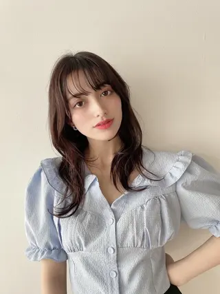 セミロング カラー なりたいが叶う ながしまじゅんきのヘアスタイル