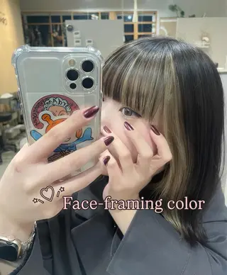 ミディアム カラー チグサ ミウのヘアスタイル