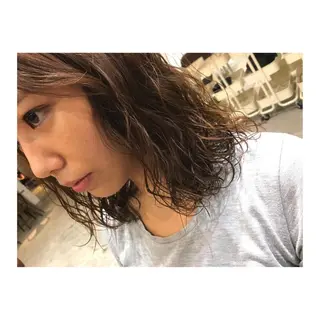 ミディアム パーマ 竹嶌 健吾のヘアスタイル