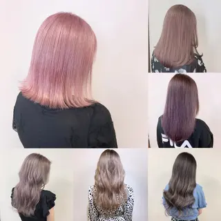 セミロング カラー 渋谷🤍ブリーチ エクステ🤍アミルのヘアスタイル