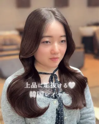 ロング カラー honoka/レイヤ ー/艶感カラー/韓国のヘアスタイル